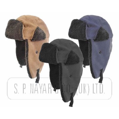 MENS ASSORTED POLAR FLEECE TRAPER HAT