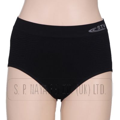 LADIES BLACK STV SUPPORT BRIEFS.