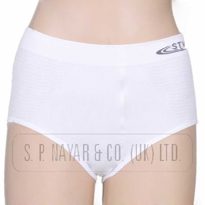 LADIES WHITE STV SUPPORT BRIEFS.