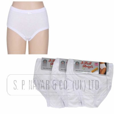 PLAIN WHITE FULL SIZE BRIEFS